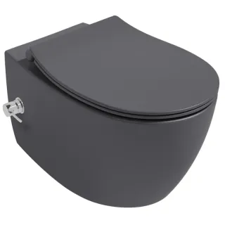 Подвесной унитаз Isvea Sentimenti Neo 10ARS1015I-2C безободковый с функцией биде антрацит матовый